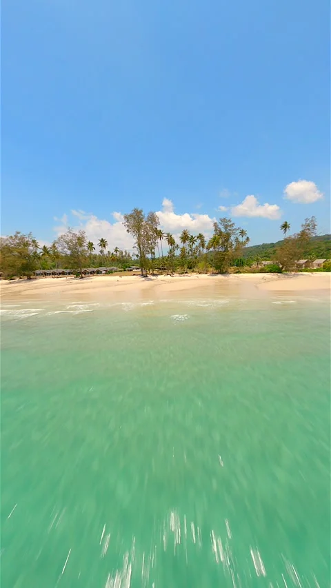 Dynamic FPV drone flight over the turquoise sea. Stock Footage 247926741