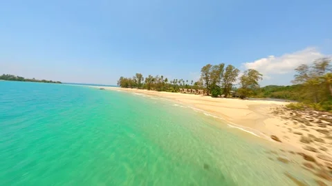 Dynamic FPV Flight Over Turquoise Sea Stock Footage 248443799