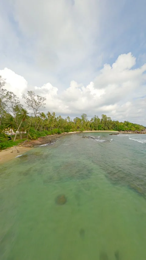 Dynamic FPV flight through beautiful resort on tropical island in Thailand Stock Footage 278079063