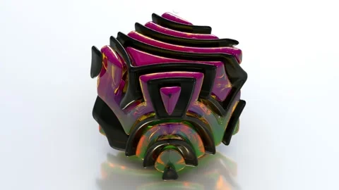 Dynamic Fractal 3D Cube 14 4K Stock Footage 267397424