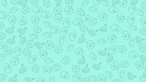 Dynamic fun food drink icon loop for party celebration projects Видео 335010973