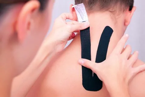 Dynamic functional bandage with taping Stock Photos