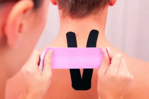 Dynamic functional bandage with taping Stock Photos
