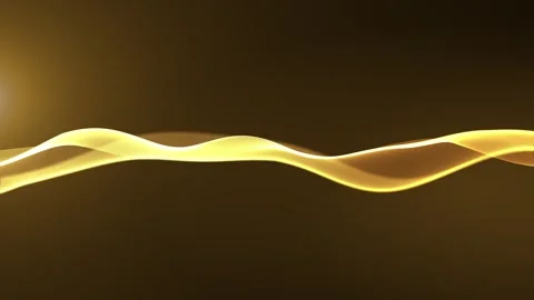 Dynamic, futuristic, abstract wave of glowing golden particles Stock Footage 315601036