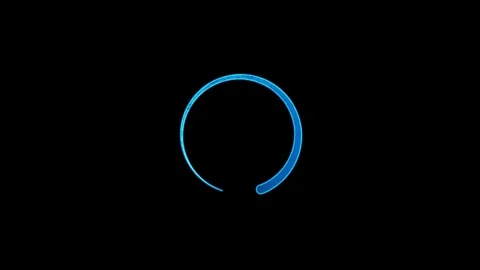 Dynamic futuristic blue neon preloader screen indicating downloading or pro.. Stock Footage 333877983