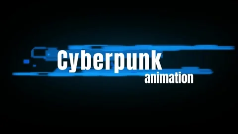 Dynamic futuristic cyberpunk text animation with glitch motion with lines dark Stock Footage 340610526