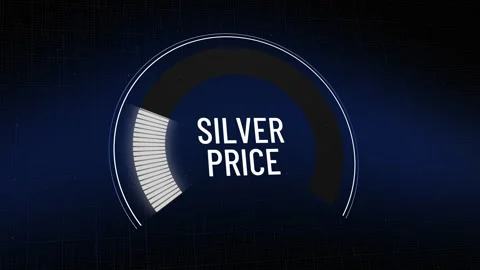 Dynamic gauge visualizing falling silver price, indicating significant declin Stockbeeldmateriaal 330250890