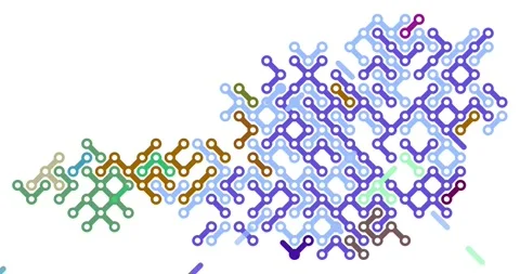 Dynamic Generative Animation of Austria Map Diagonals Video stock 325446587