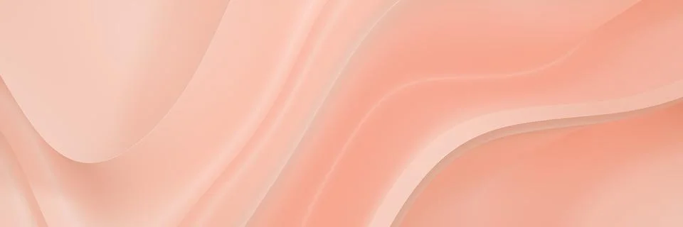 Dynamic gentle waves. Curve shape. Abstract peach background. Illustrazione stock