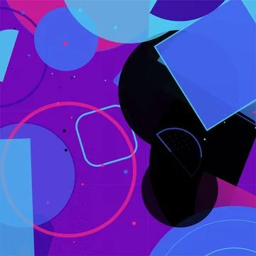 Dynamic geometric abstract background featuring vibrant blue and purple shape 스톡 일러스트