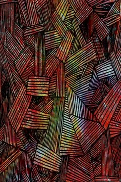 Dynamic geometric abstract composed of tightly packed angled line segments Stock Photos