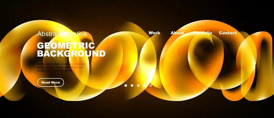 Dynamic geometric background features flowing shapes, warm colors, navigation Stock Illustration