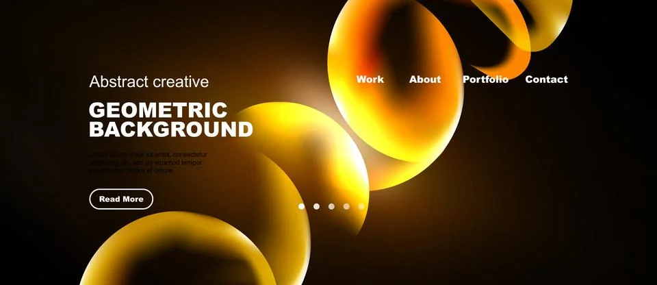 Dynamic geometric background features vibrant orange shapes. Text elements イラスト素材