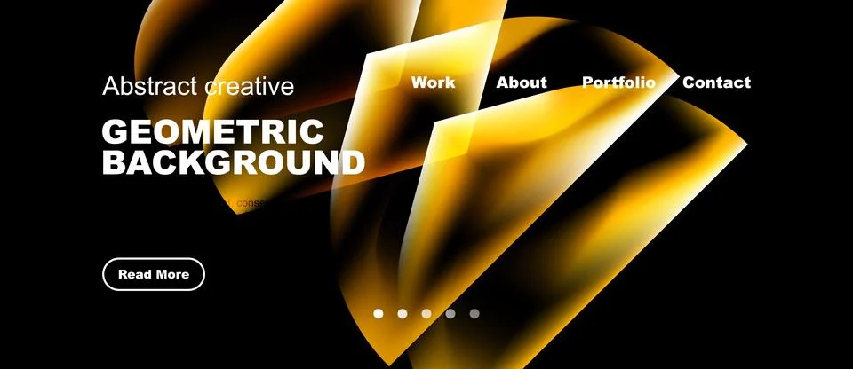Dynamic geometric background features vibrant orange shapes. Minimalist desig Stock Illustration