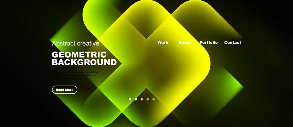 Dynamic geometric background features vibrant yellow shapes over dark surface Stock Illustration