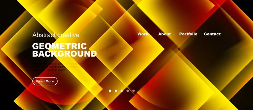 Dynamic geometric background features vibrant yellow, orange hues. Modern d.. Stock Illustration