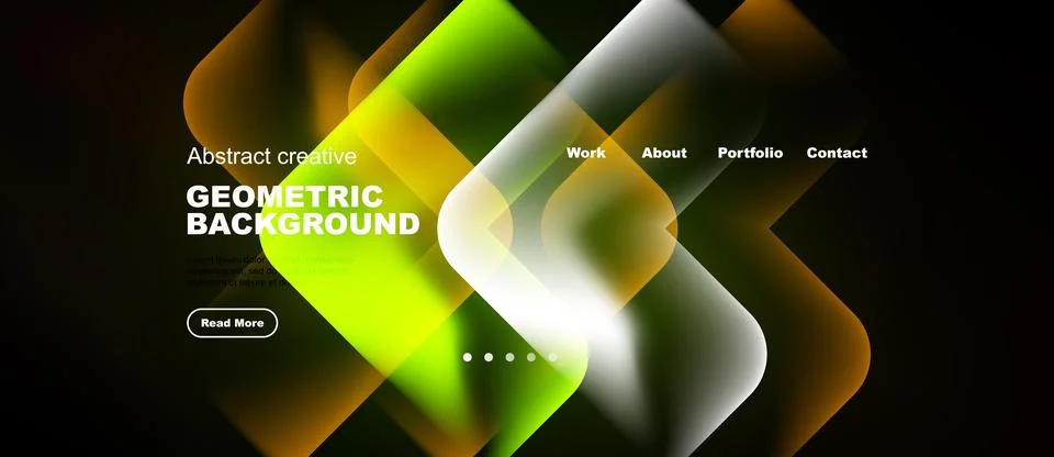 Dynamic geometric background features vibrant gradients, overlapping shapes. Stock Illustration