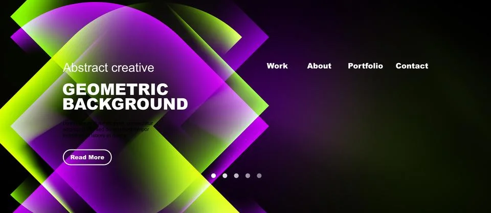 Dynamic geometric background. Vibrant colors, gradients, modern design. Websi Stock Illustration