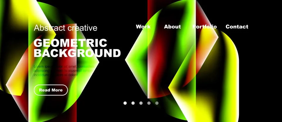Dynamic geometric background. Vibrant colors blend, creating modern website Иллюстрация