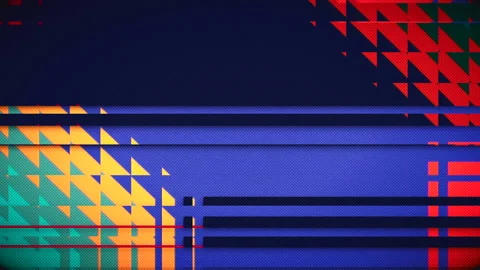 Dynamic geometric composition with colorful lines and squares. Vidéo 232962723