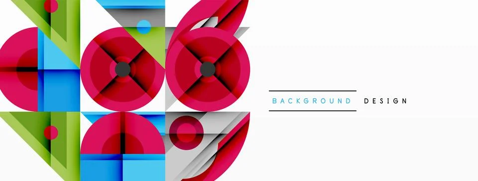 Dynamic geometric composition with sharp angles, circular forms, and gradient イラスト素材