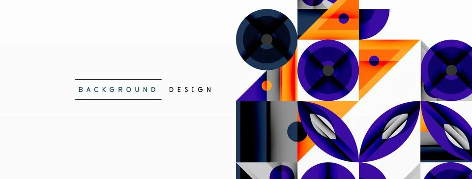 Dynamic geometric composition with sharp angles, circular forms, and gradient 스톡 일러스트