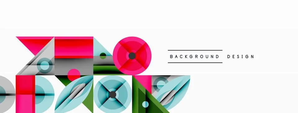 Dynamic geometric composition with sharp angles, circular forms, and gradient 스톡 일러스트