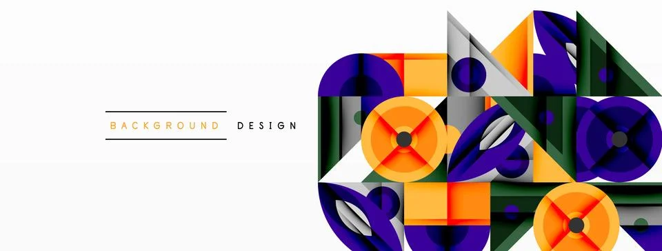 Dynamic geometric composition with sharp angles, circular forms, and gradient 스톡 일러스트