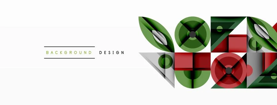 Dynamic geometric composition with sharp angles, circular forms, and gradient Stock Illustration