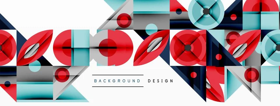 Dynamic geometric composition with sharp angles, circular forms, and gradient Stockillustratie