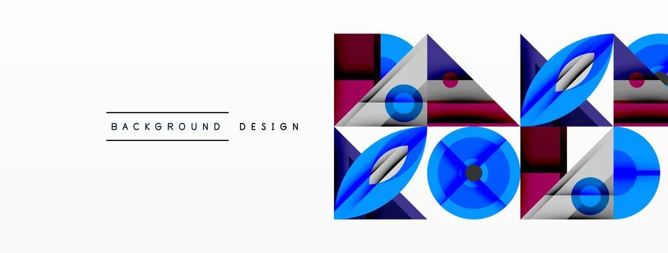 Dynamic geometric composition with sharp angles, circular forms, and gradient 스톡 일러스트