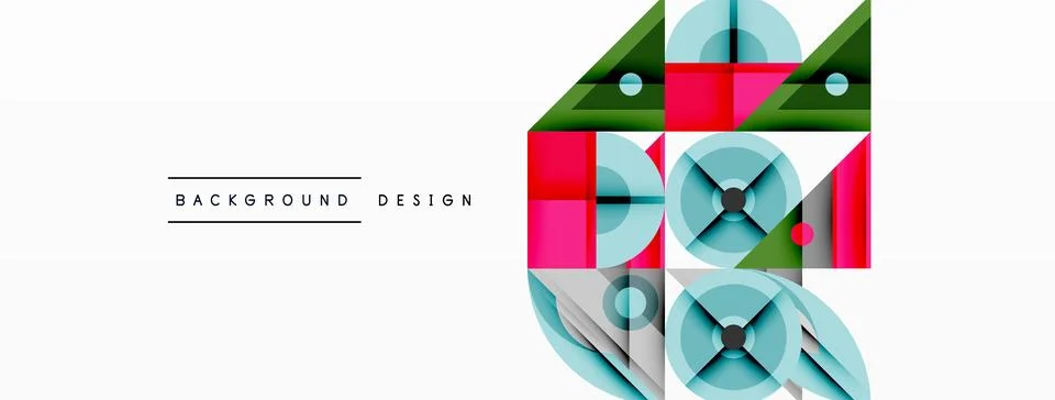 Dynamic geometric composition with sharp angles, circular forms, and gradient 스톡 일러스트