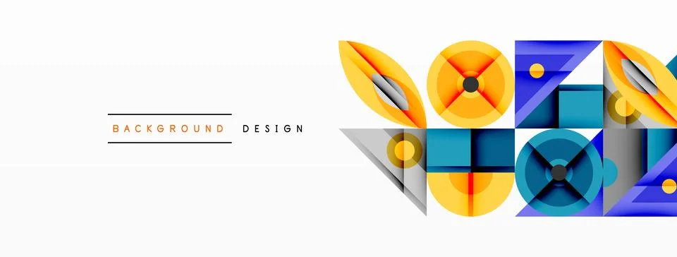 Dynamic geometric composition with sharp angles, circular forms, and gradient Stock Illustration