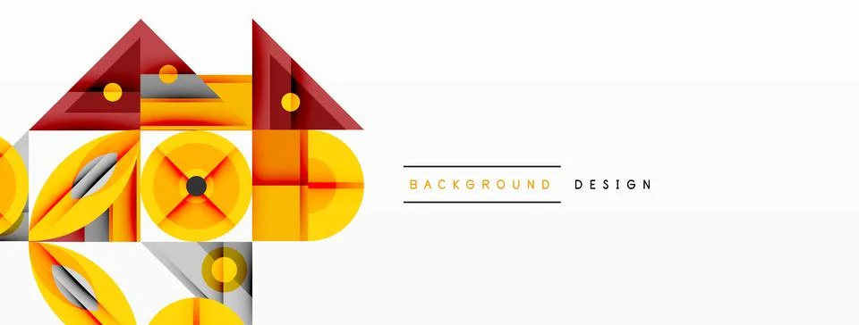 Dynamic geometric composition with sharp angles, circular forms, and gradient Stockillustratie