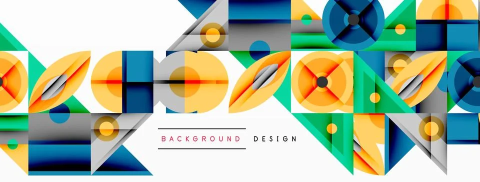 Dynamic geometric composition with sharp angles, circular forms, and gradient 스톡 일러스트