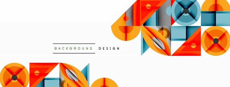 Dynamic geometric composition with sharp angles, circular forms, and gradient 스톡 일러스트