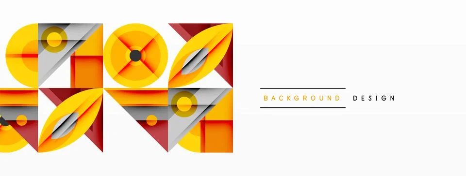 Dynamic geometric composition with sharp angles, circular forms, and gradient イラスト素材