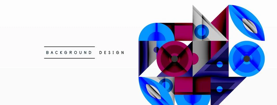 Dynamic geometric composition with sharp angles, circular forms, and gradient イラスト素材