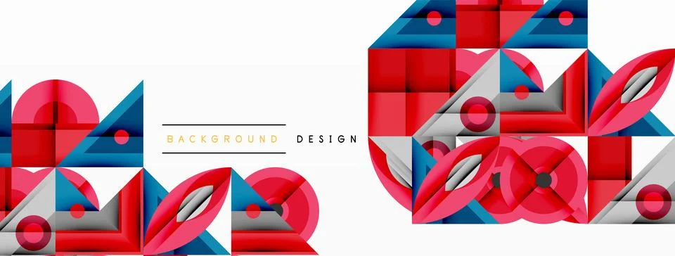 Dynamic geometric composition with sharp angles, circular forms, and gradient 스톡 일러스트