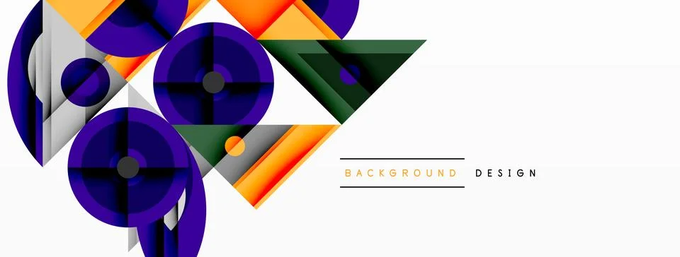 Dynamic geometric composition with sharp angles, circular forms, and gradient 스톡 일러스트