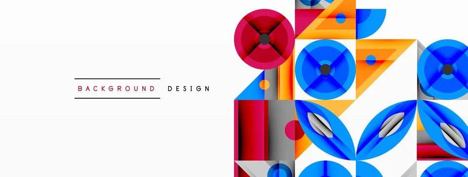 Dynamic geometric composition with sharp angles, circular forms, and gradient イラスト素材