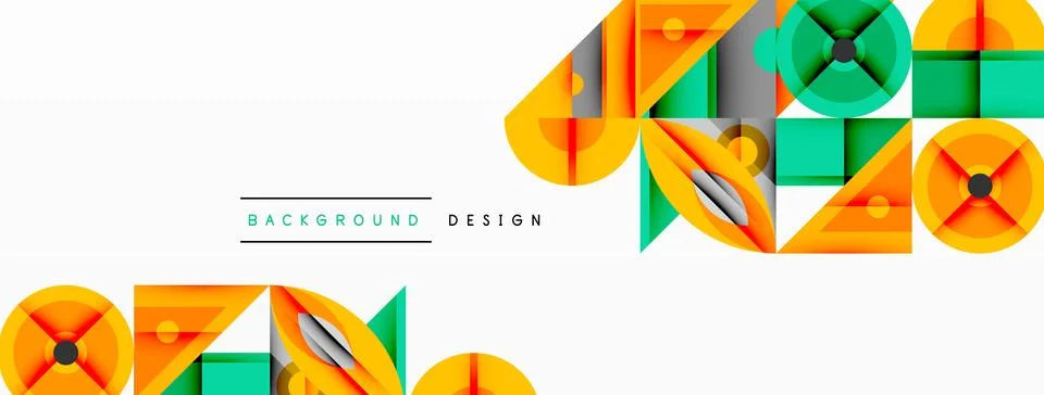Dynamic geometric composition with sharp angles, circular forms, and gradient 스톡 일러스트