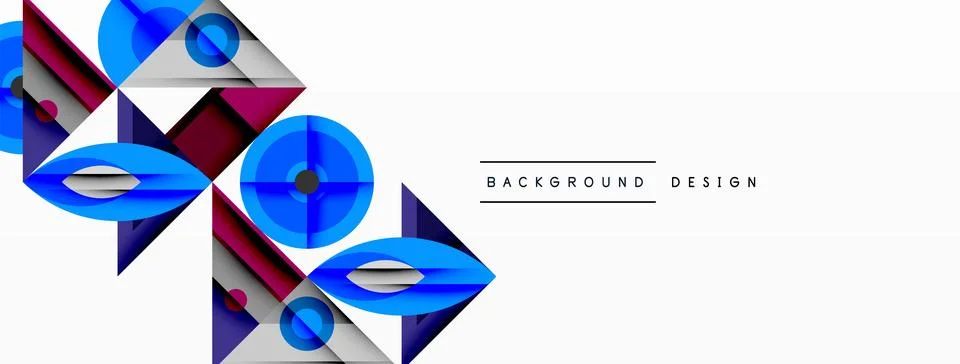Dynamic geometric composition with sharp angles, circular forms, and gradient イラスト素材