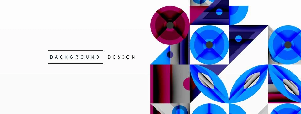 Dynamic geometric composition with sharp angles, circular forms, and gradient 스톡 일러스트