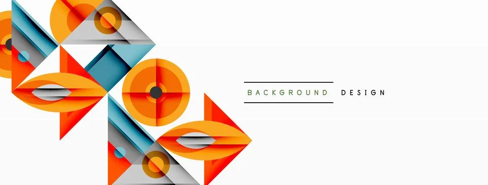 Dynamic geometric composition with sharp angles, circular forms, and gradient 스톡 일러스트