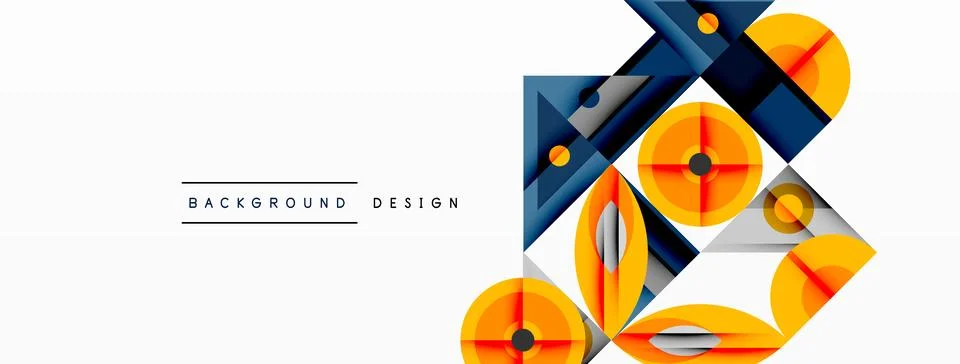 Dynamic geometric composition with sharp angles, circular forms, and gradient 스톡 일러스트
