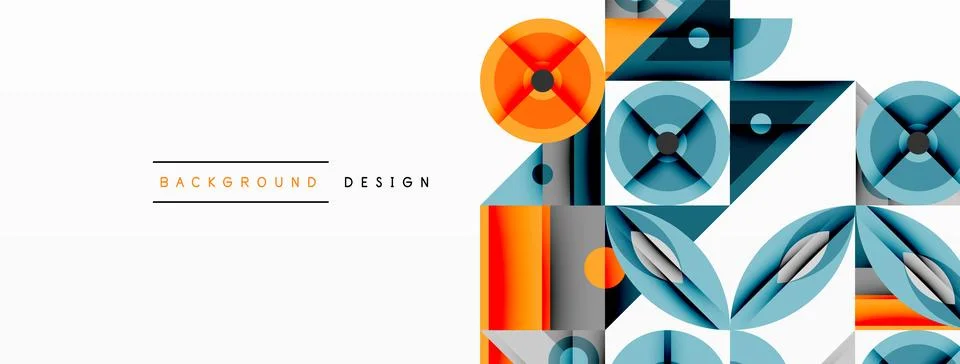 Dynamic geometric composition with sharp angles, circular forms, and gradient 스톡 일러스트