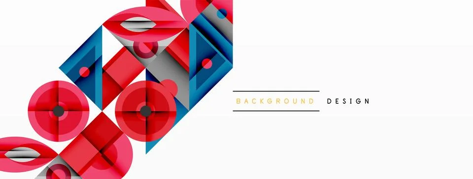 Dynamic geometric composition with sharp angles, circular forms, and gradient 스톡 일러스트