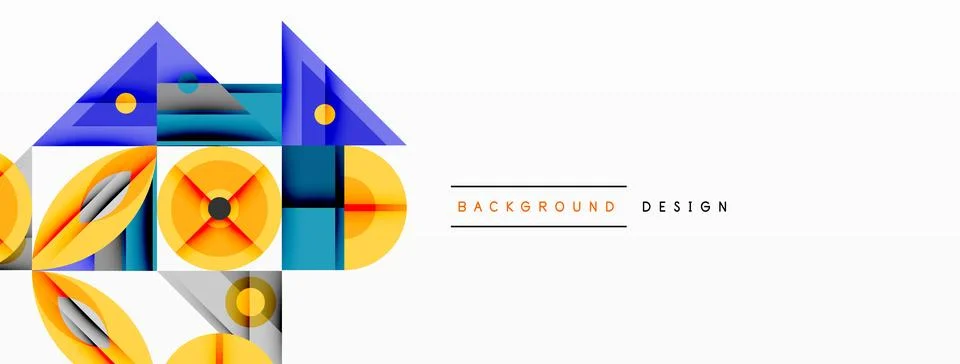 Dynamic geometric composition with sharp angles, circular forms, and gradient イラスト素材