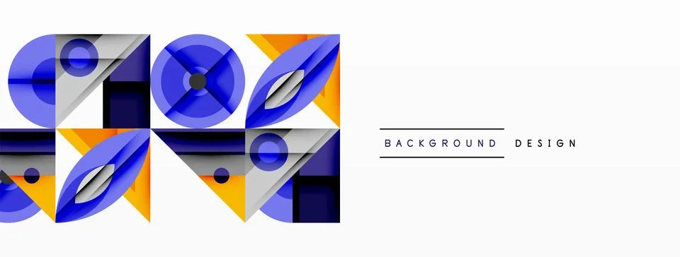Dynamic geometric composition with sharp angles, circular forms, and gradient 스톡 일러스트